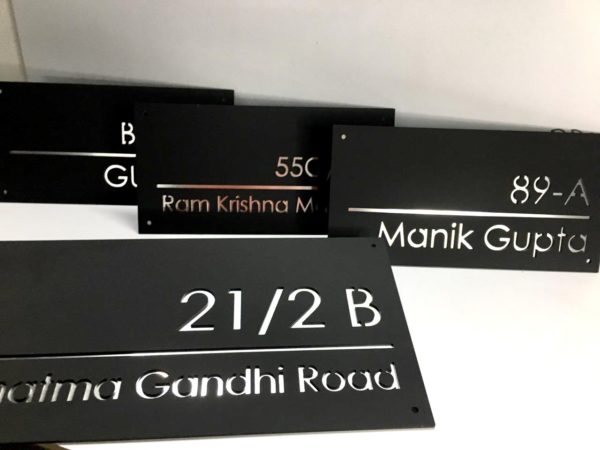 Modern Acrylic Laser Cut House Name Plate Fully Waterproof – Home Rekha